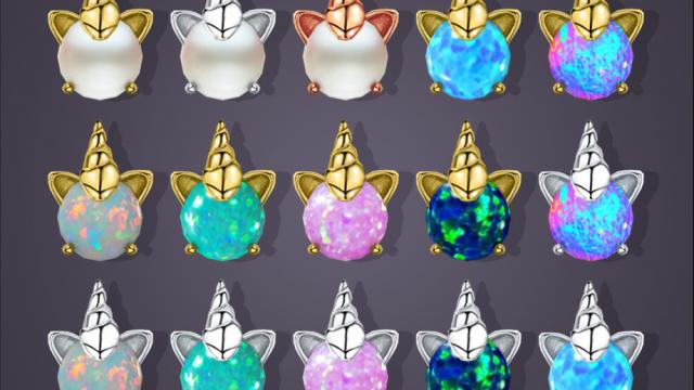 Magic Unicorn Stud Earrings For Toddlers for The Sims 4