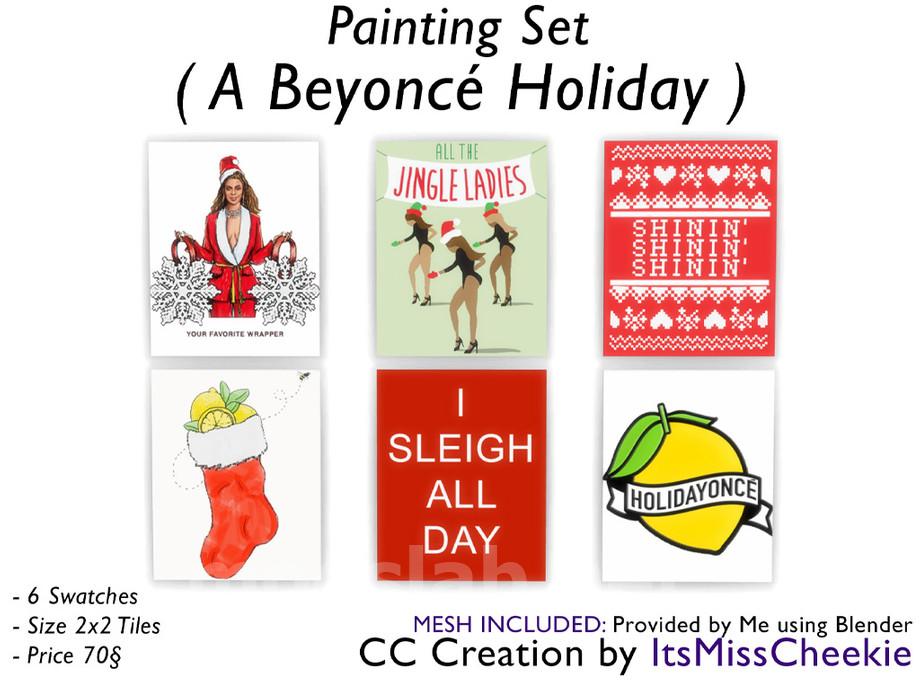 Holiday collection. Beyonce poster SIMS 4.