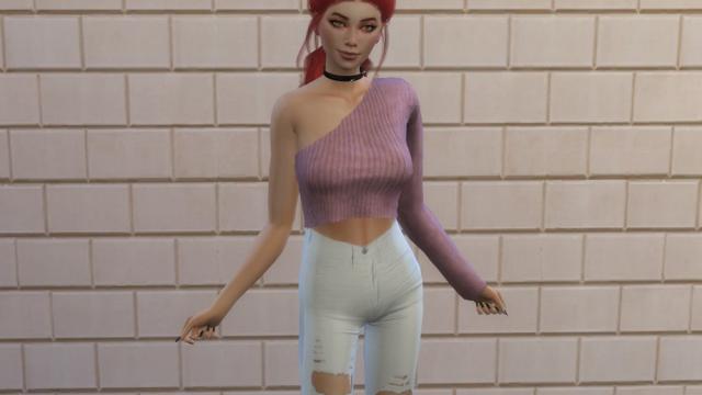 Cold Shoulder Top for The Sims 4