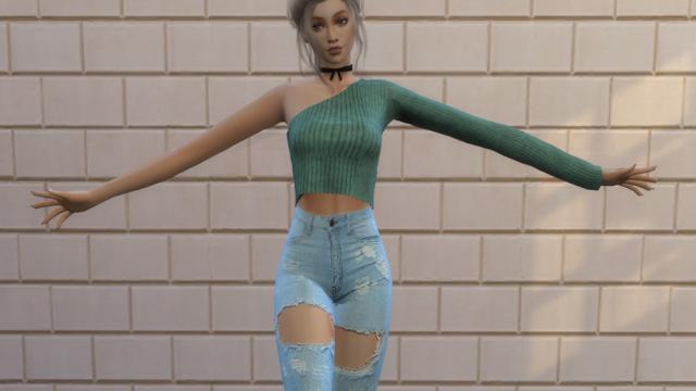 Cold Shoulder Top for The Sims 4