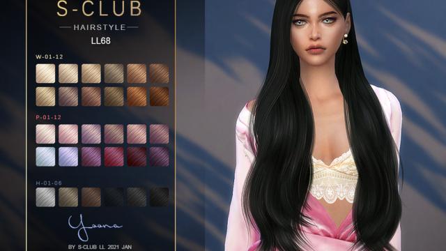 sclub ts4 hair n68 Yana for The Sims 4