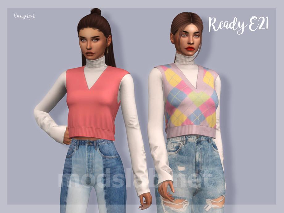 Download Sleeveless Sweater - TP393 for The Sims 4