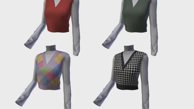 Sleeveless Sweater - TP393 for The Sims 4