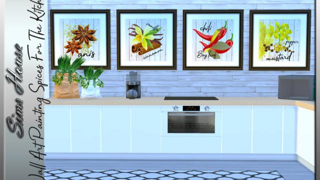 Wall Art Painting Spices For The Kitchen for The Sims 4