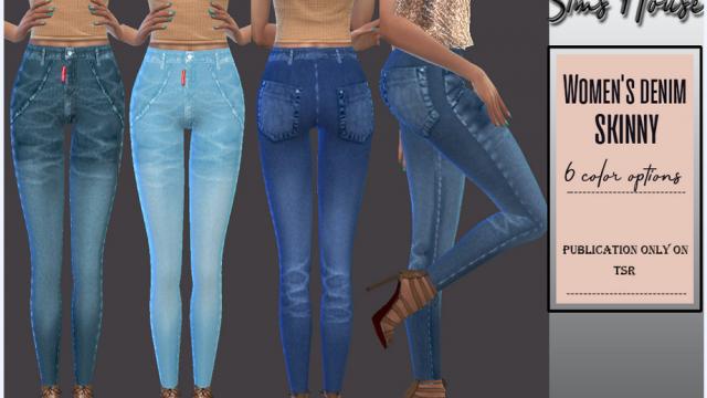 Women's denim skinny for The Sims 4