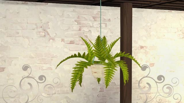 Breezy hanging fern for The Sims 4