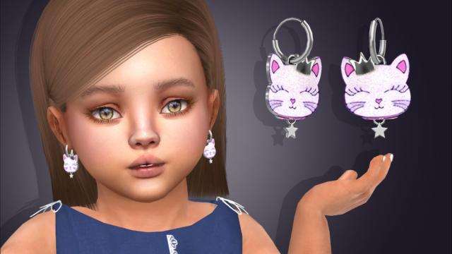 Princess Kitty Earrings For Toddlers