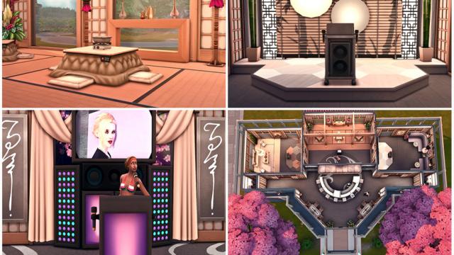 Karaoke Bar Hazakura for The Sims 4