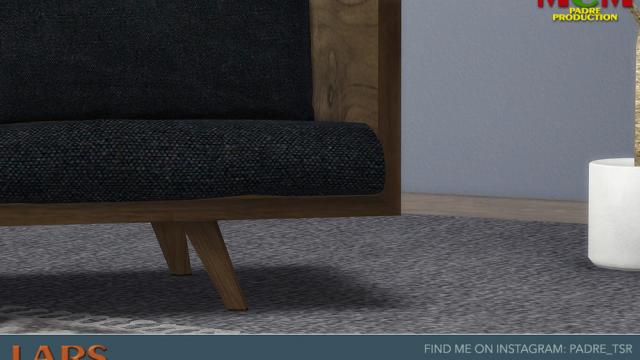 Lars Living Room - Loveseat - Nuts and Wood для The Sims 4