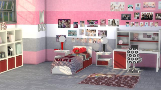 kardofe kpop Bedroom для The Sims 4