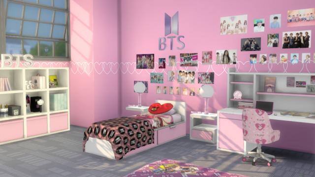 kardofe kpop Bedroom для The Sims 4