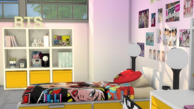 kardofe kpop Bedroom для The Sims 4