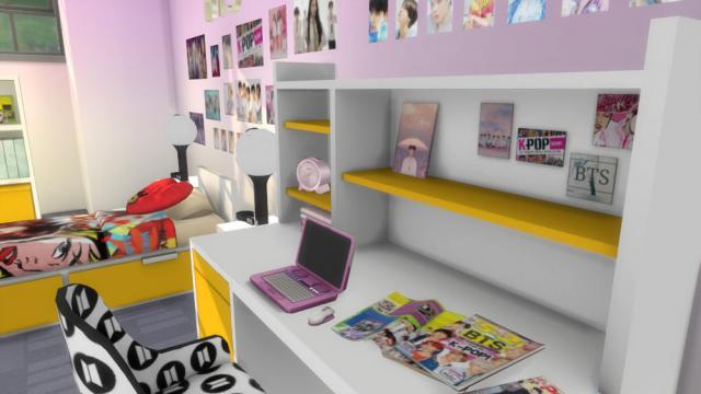 kardofe kpop Bedroom для The Sims 4