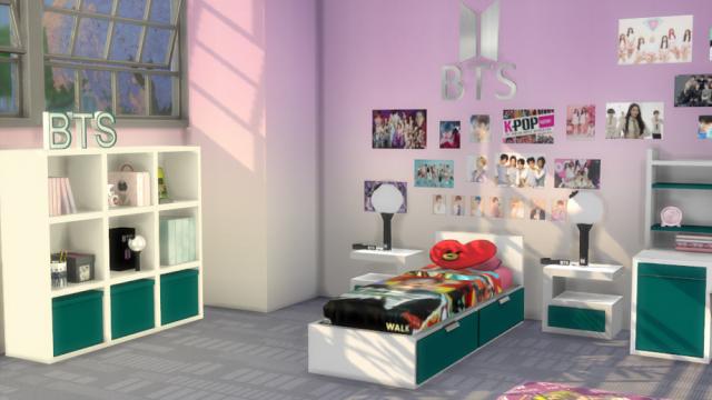 kardofe kpop Bedroom для The Sims 4