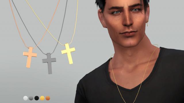 Cross male necklace