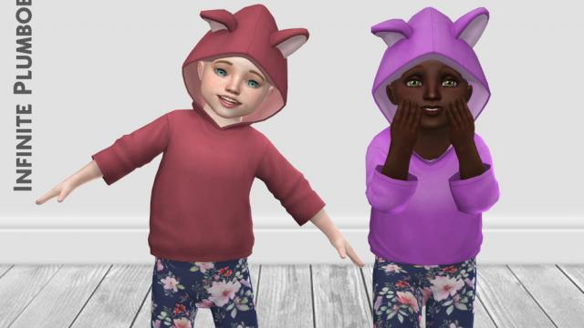 IP Toddler Animal Ear Hoodie - Toddler Stuff for The Sims 4