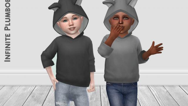 IP Toddler Animal Ear Hoodie - Toddler Stuff for The Sims 4