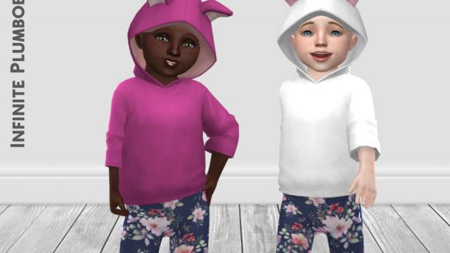 IP Toddler Animal Ear Hoodie - Toddler Stuff for The Sims 4