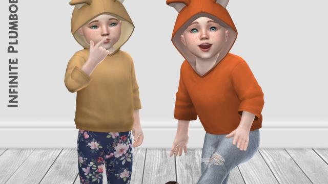 IP Toddler Animal Ear Hoodie - Toddler Stuff for The Sims 4