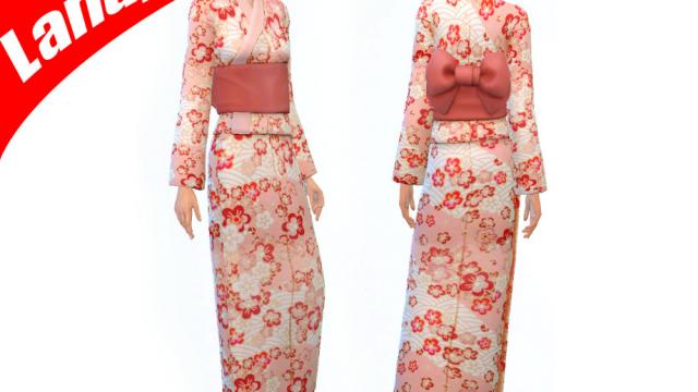 Landysh - RECOLOR YUKATA ( The Sims 4 Snowy Escape )