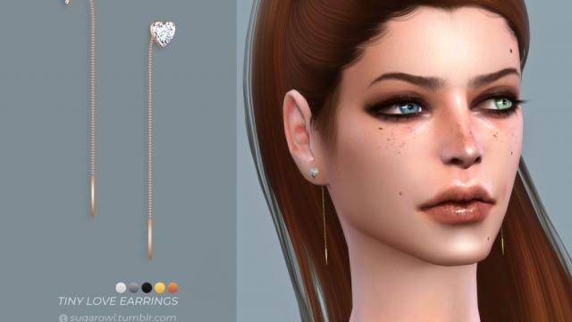 Tiny Love earrings for The Sims 4