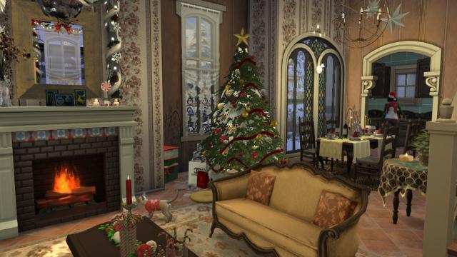 Freddie's 2020 Christmas Room для The Sims 4