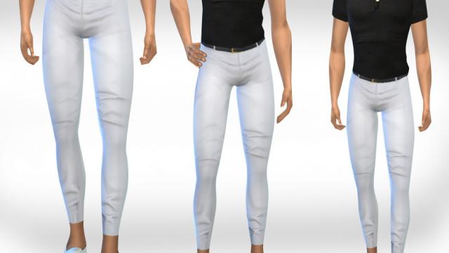 Male Sims Classy White Pants With Belt