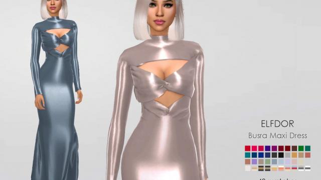 Busra-tr Maxi Dress RC for The Sims 4