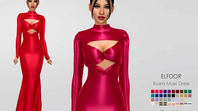 Busra-tr Maxi Dress RC for The Sims 4