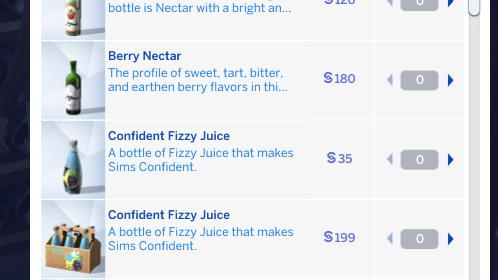 Purchase Bottled Drinks for The Sims 4