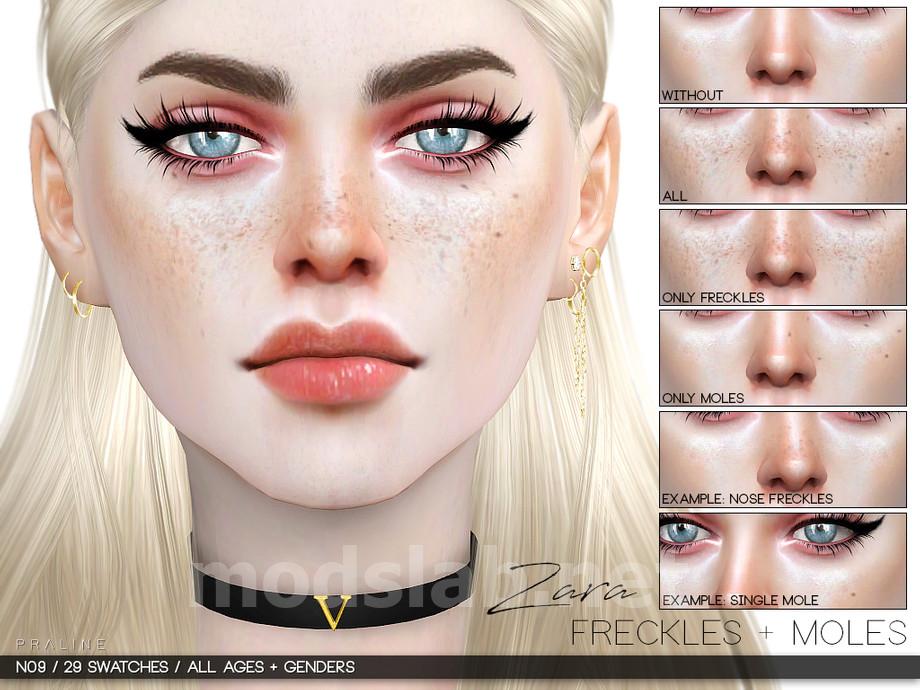 Download Zara Freckles + Moles N09 for The Sims 4