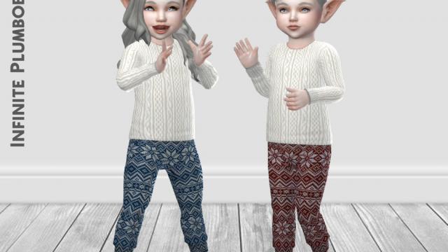 IP Toddler Christmas Leggings for The Sims 4