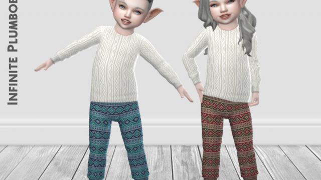 IP Toddler Christmas Leggings for The Sims 4