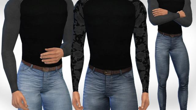 Male Sims Long Sleeve Tops