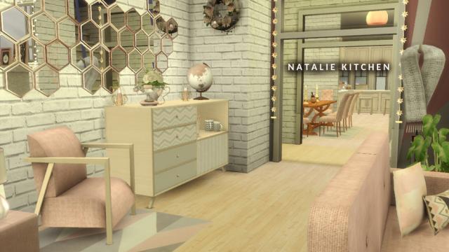 Natalie - living room для The Sims 4