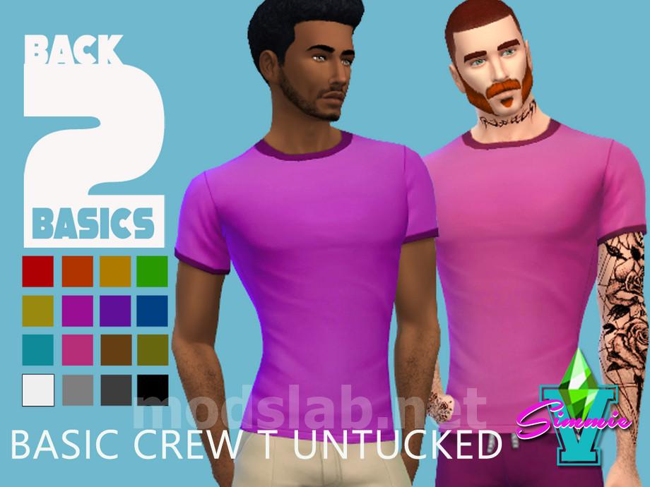 Download SimmieV B2B Crew T Untucked for The Sims 4