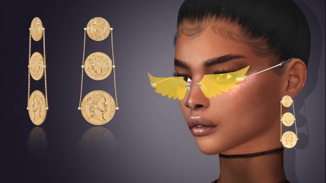 Triple Coin Earrings