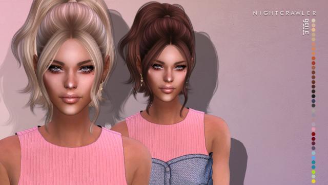 Nightcrawler-Belle (HAIR) - Красивая прическа для The Sims 4