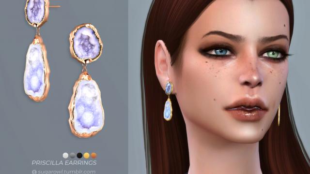 Priscilla earrings for The Sims 4