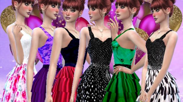 Tropical summer dress для The Sims 4