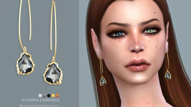 Sciorra earrings for The Sims 4