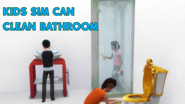 Дети могут убираться / Kids Sim can Clean Bathroom Stuff