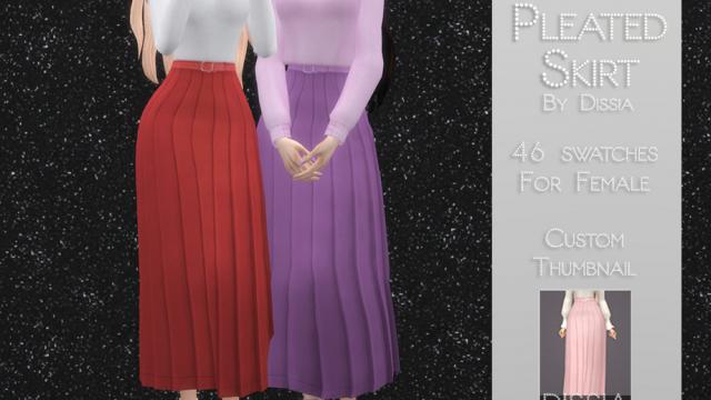 Long Pleated Skirt for The Sims 4