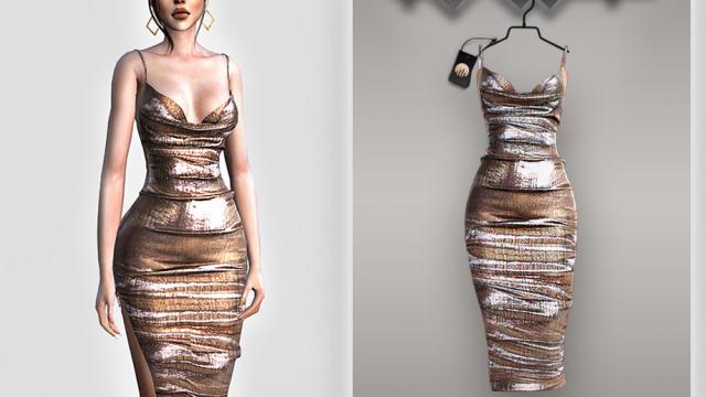 Metallic Midi Dress BD396