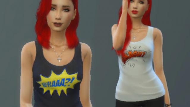 VV Comic Bubble Tank Top for The Sims 4