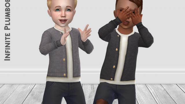 IP Toddler Autumnal Knit Cardigan for The Sims 4