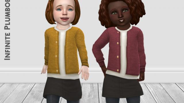 IP Toddler Autumnal Knit Cardigan for The Sims 4