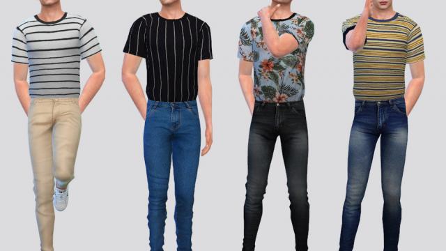 Medium Tucked Tees для The Sims 4