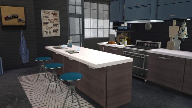 Brick & Steel - Kitchen для The Sims 4