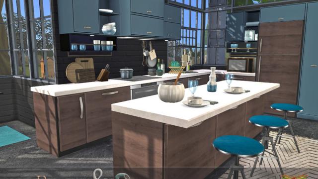 Brick & Steel - Kitchen для The Sims 4